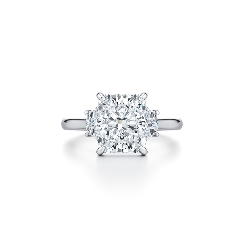 Chelsea Half Moon Three Stone Lab Diamond Engagement Ring image 81