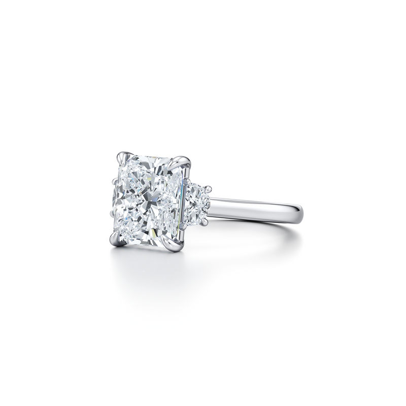 Chelsea Half Moon Three Stone Lab Diamond Engagement Ring image 82