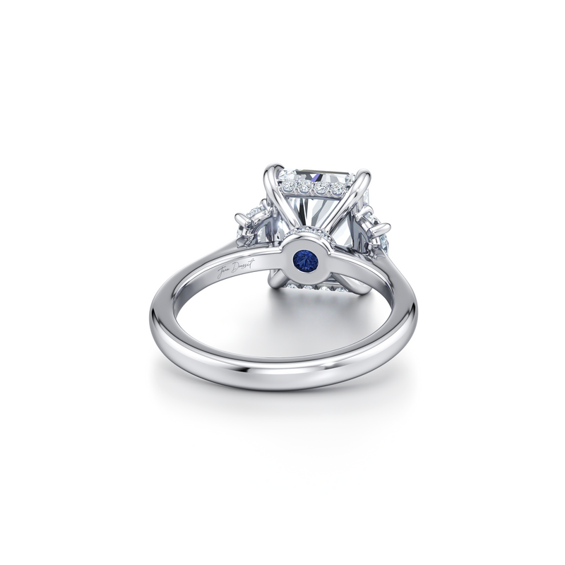 Chelsea Half Moon Three Stone Lab Diamond Engagement Ring image 83
