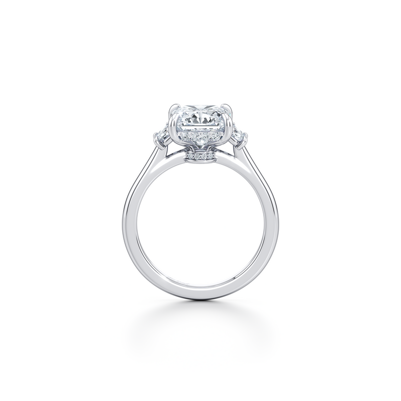 Chelsea Half Moon Three Stone Lab Diamond Engagement Ring image 84