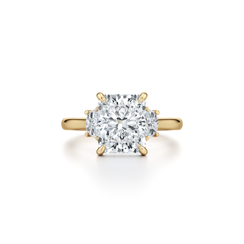 Chelsea Half Moon Three Stone Lab Diamond Engagement Ring image 86