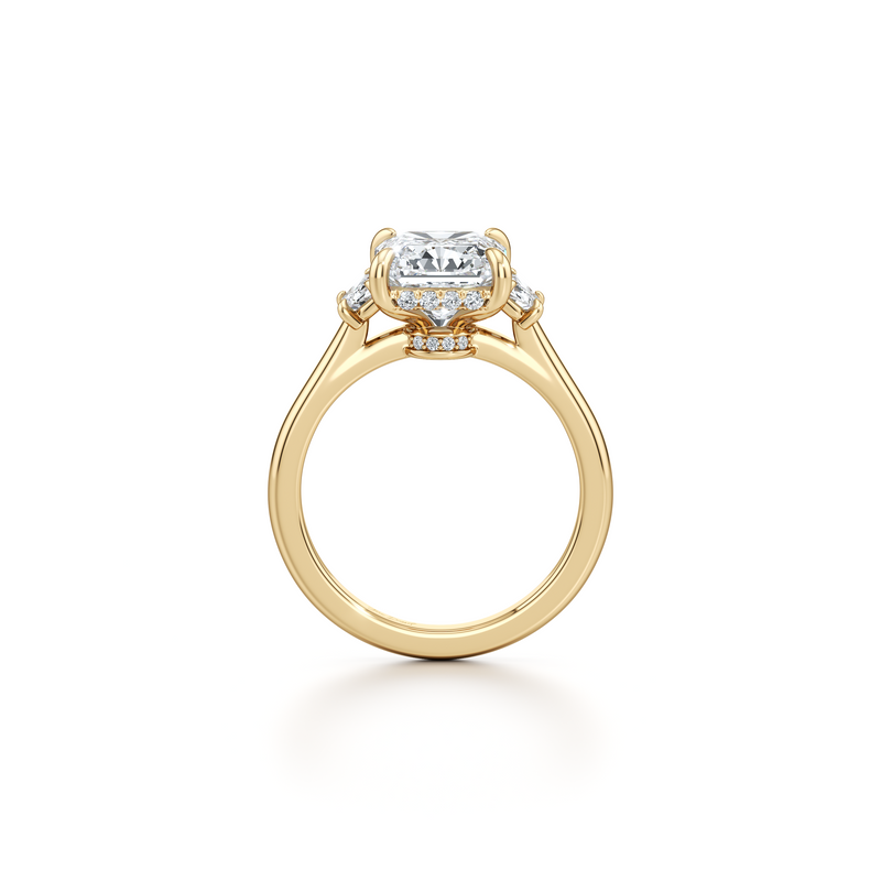 Chelsea Half Moon Three Stone Lab Diamond Engagement Ring image 89