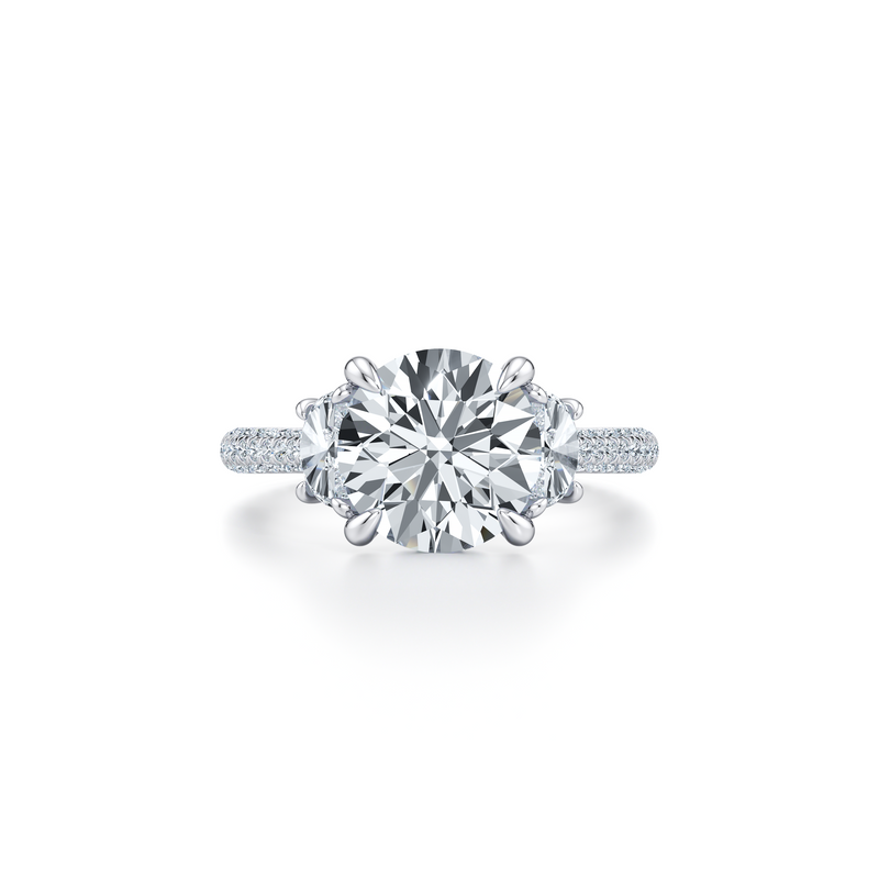 Chelsea Half-Moon Three Stone Lab Diamond Engagement Ring image 1