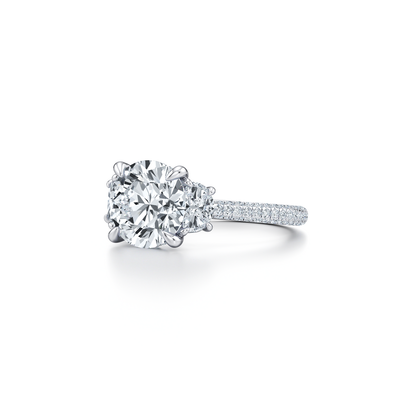 Chelsea Half-Moon Three Stone Lab Diamond Engagement Ring image 2