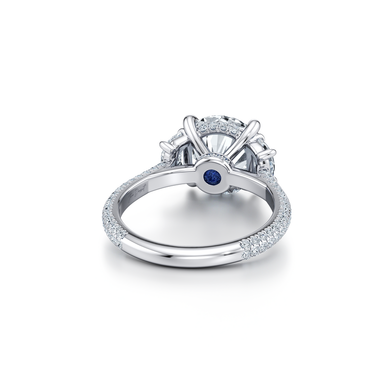 Chelsea Half-Moon Three Stone Lab Diamond Engagement Ring image 3