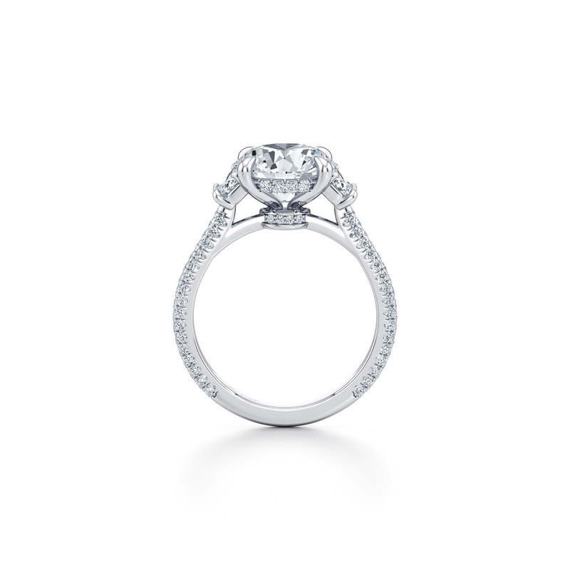 Chelsea Half-Moon Three Stone Lab Diamond Engagement Ring image 4