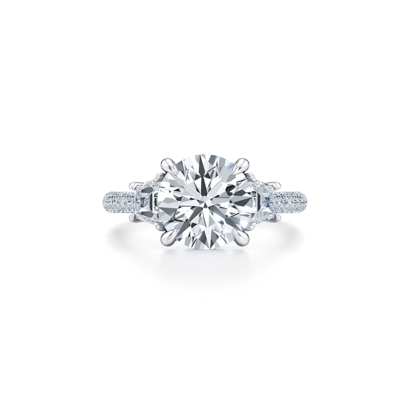Chelsea Trapezoid Three Stone Lab Diamond Engagement Ring image 6