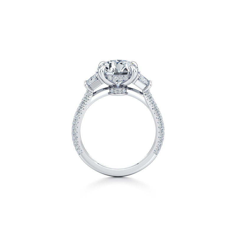 Chelsea Trapezoid Three Stone Lab Diamond Engagement Ring image 9
