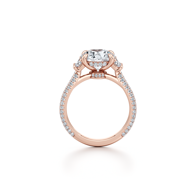 Chelsea Half-Moon Three Stone Lab Diamond Engagement Ring image 14