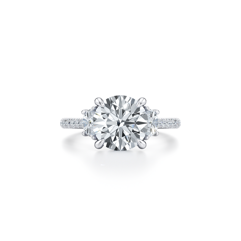 Chelsea Half-Moon Three Stone Lab Diamond Engagement Ring image 6