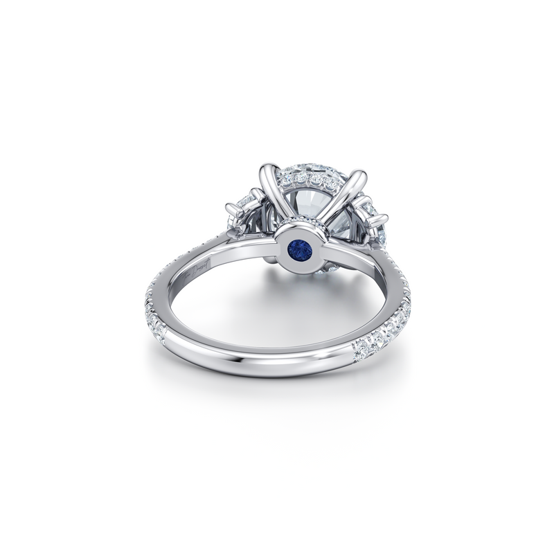 Chelsea Half-Moon Three Stone Lab Diamond Engagement Ring image 8