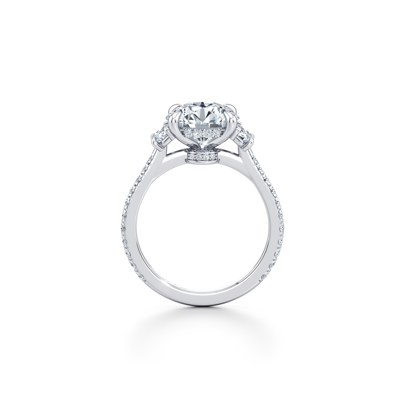 Chelsea Half-Moon Three Stone Lab Diamond Engagement Ring image 9