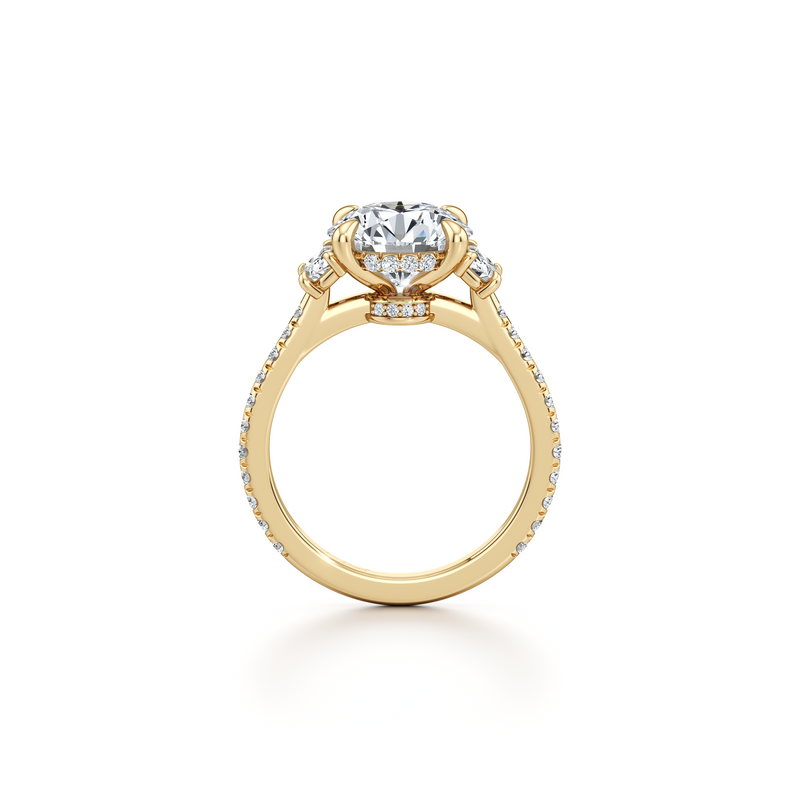 Chelsea Half-Moon Three Stone Lab Diamond Engagement Ring image 14
