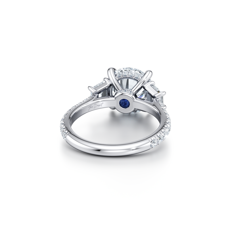 Chelsea Trapezoid Three Stone Lab Diamond Engagement Ring image 23