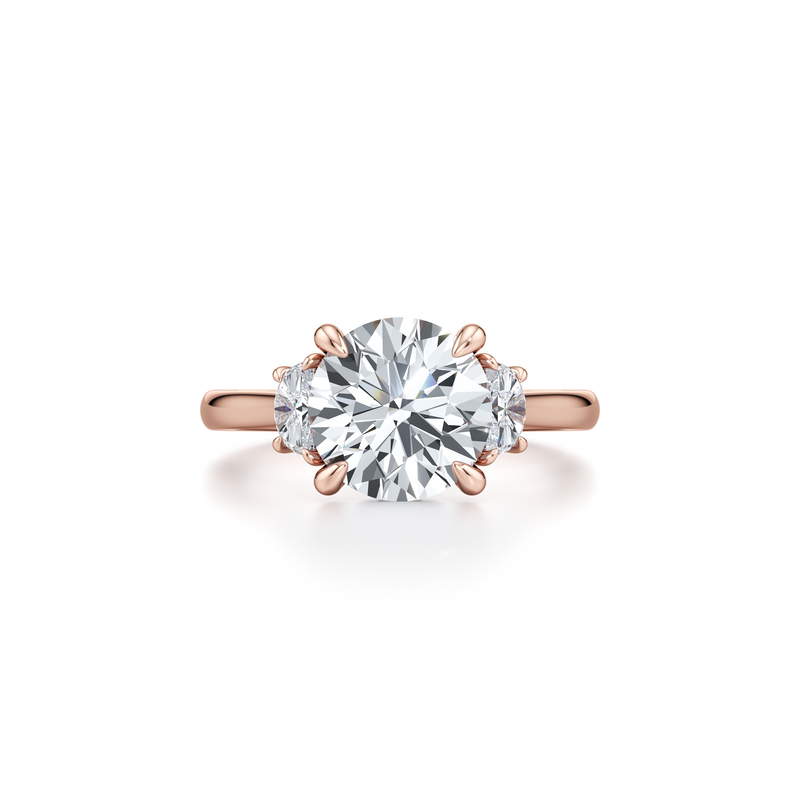 Chelsea Half Moon Three Stone Lab Diamond Engagement Ring image 11