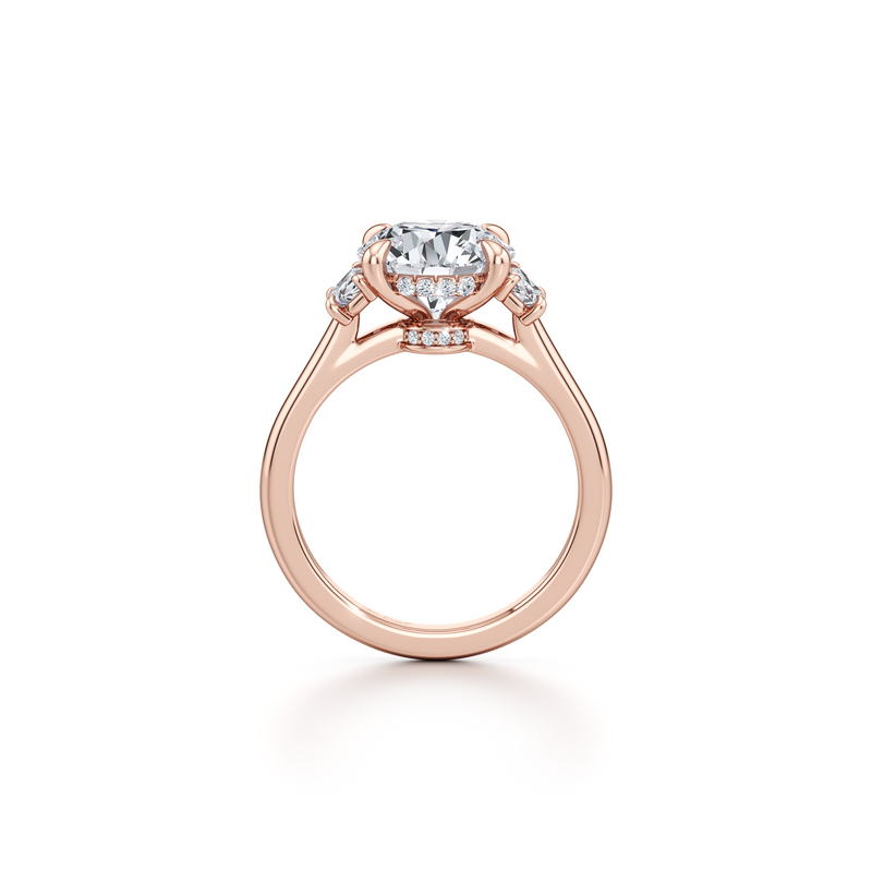Chelsea Half Moon Three Stone Lab Diamond Engagement Ring image 14