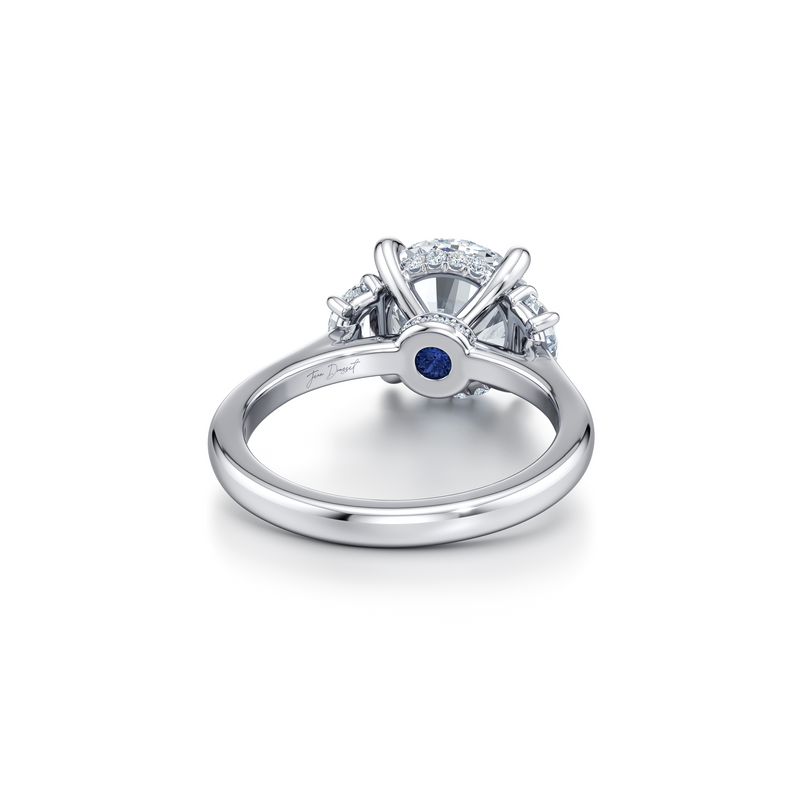 Chelsea Half Moon Three Stone Lab Diamond Engagement Ring image 3