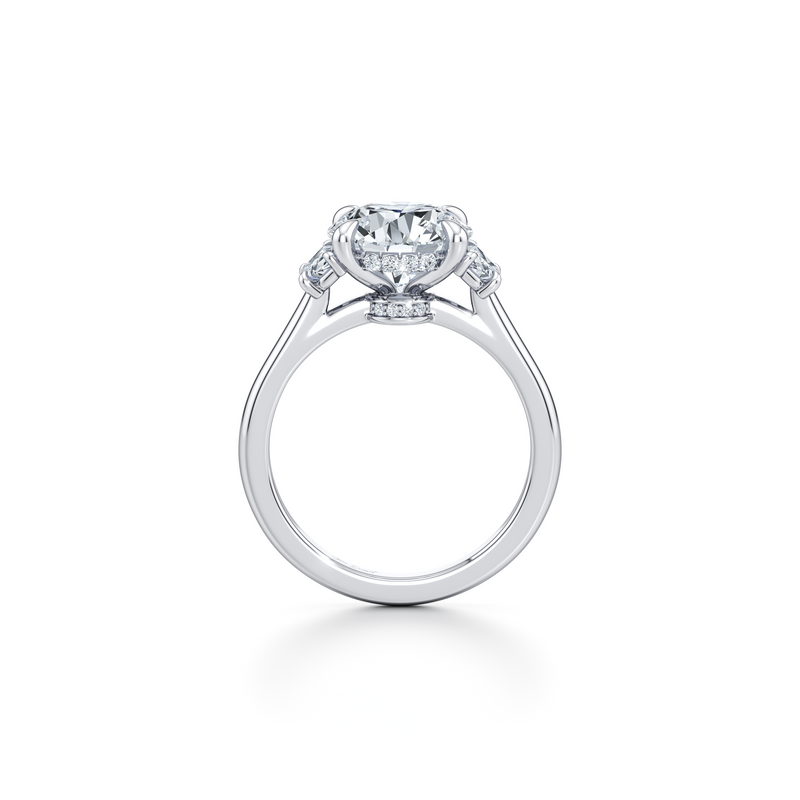 Chelsea Half Moon Three Stone Lab Diamond Engagement Ring image 4