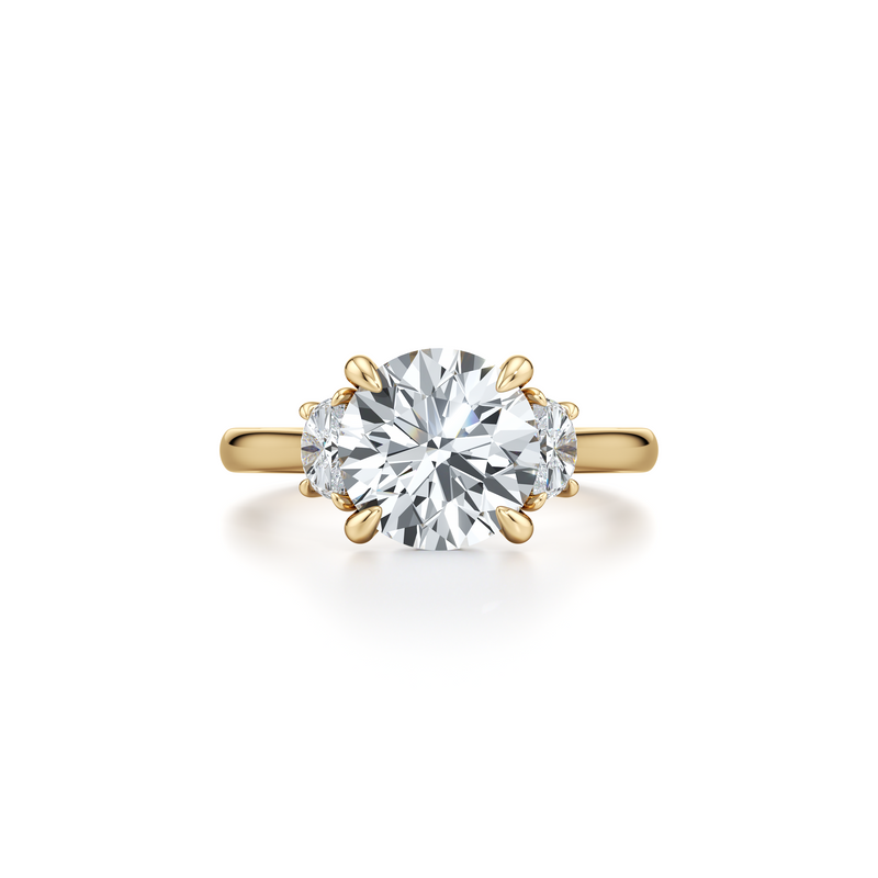 Chelsea Half Moon Three Stone Lab Diamond Engagement Ring image 6