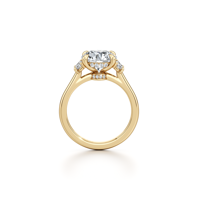 Chelsea Half Moon Three Stone Lab Diamond Engagement Ring image 9