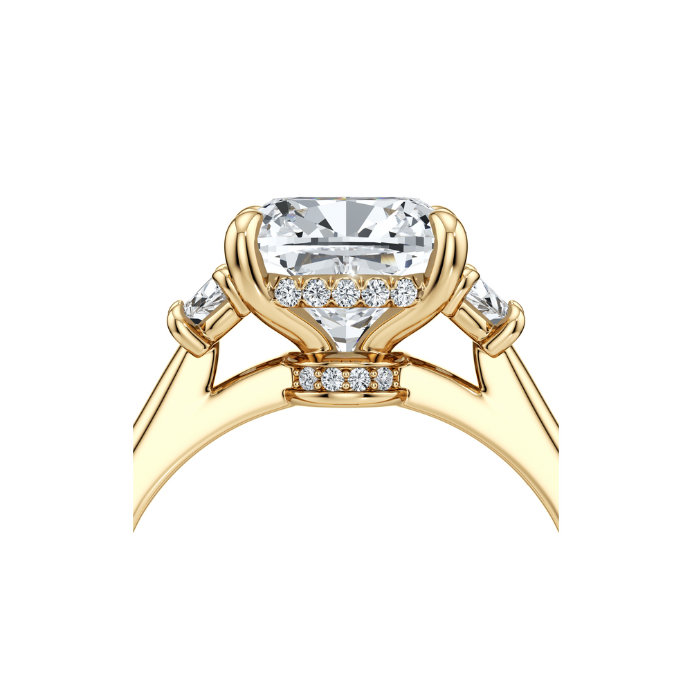 Chelsea Cushion Cut Three Stone Lab Diamond Engagement Ring image 5