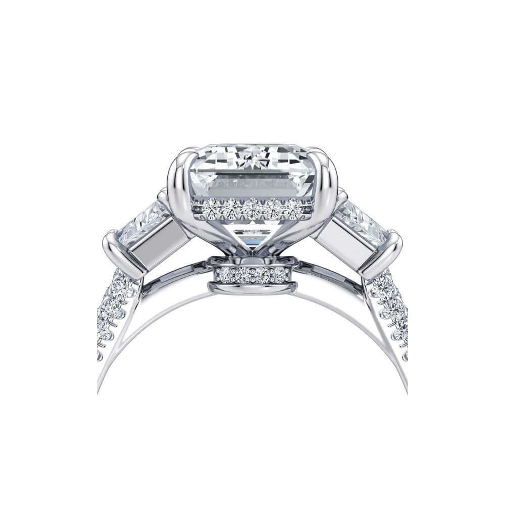 Chelsea Emerald Three Stone Engagement Ring image 5