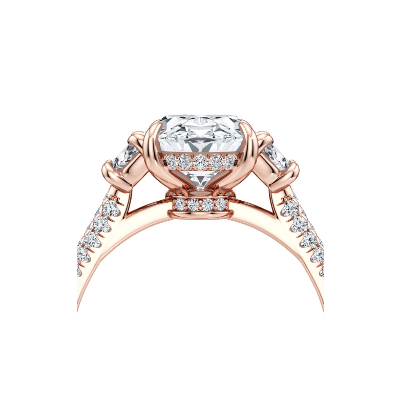 Precious Metal:18k Rose Gold;Cut Shape:Oval