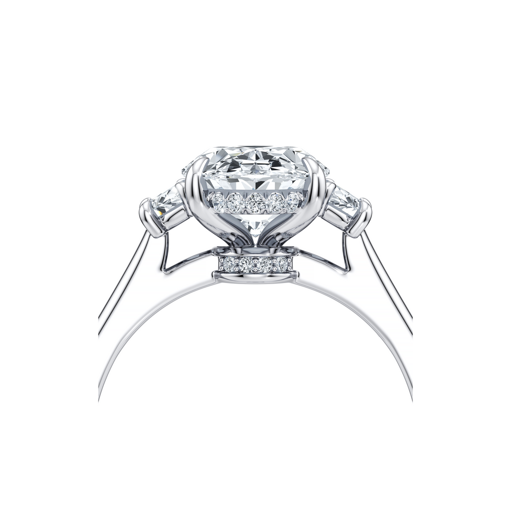 Chelsea Oval Cut Three Stone Lab Diamond Engagement Ring image 4