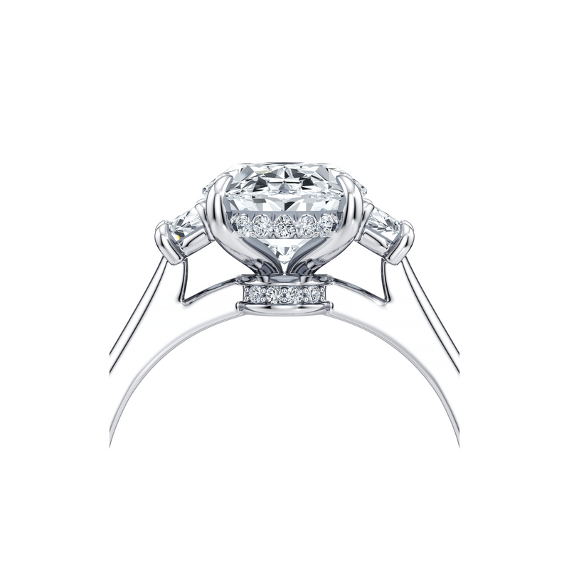 Chelsea Oval Cut Three Stone Lab Diamond Engagement Ring image 4