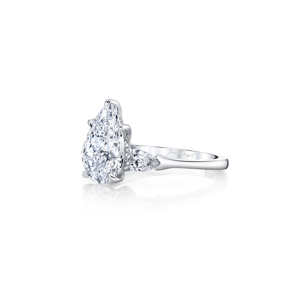 Chelsea Pear Three Stone Lab Diamond Engagement Ring image 2