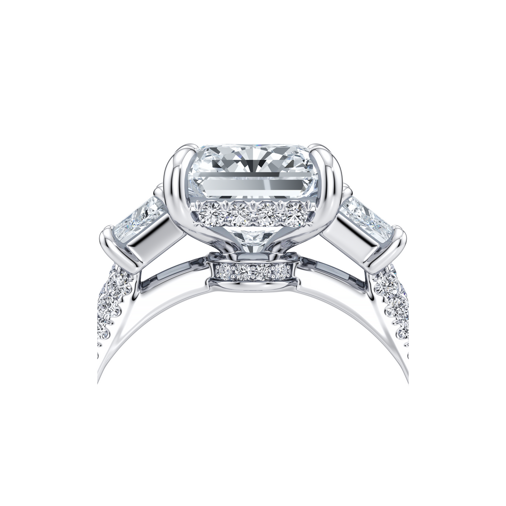 Chelsea Radiant Cut Three Stone Lab Diamond Engagement Ring image 5