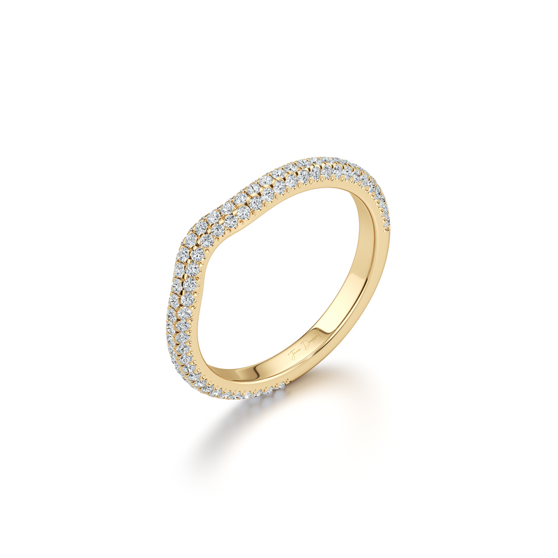 Contour Band - Three Rows Pavé image 3