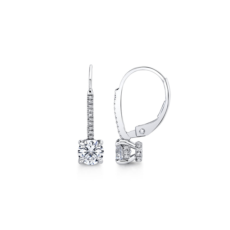 Chelsea Round Brilliant Leverback Earrings image 2