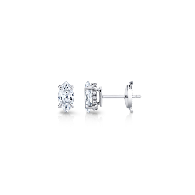 Chelsea Lab Diamond Marquise Studs image 7