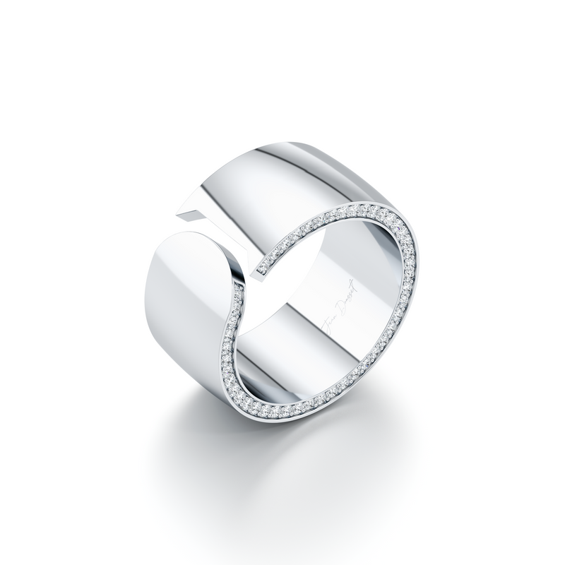 Dousset Quarter Round Wrap Ring - One Row Pavé image 1
