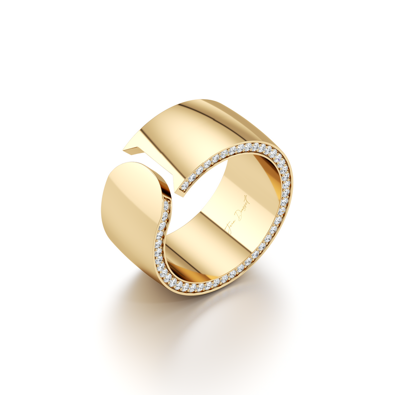 Dousset Quarter Round Wrap Ring - One Row Pavé image 3