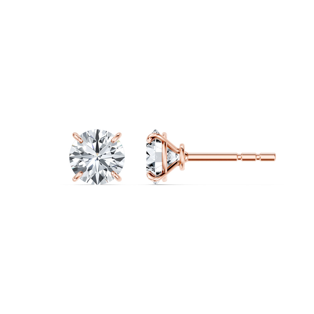 Claire Lab Diamond Round Brilliant Solitaire Studs image 20
