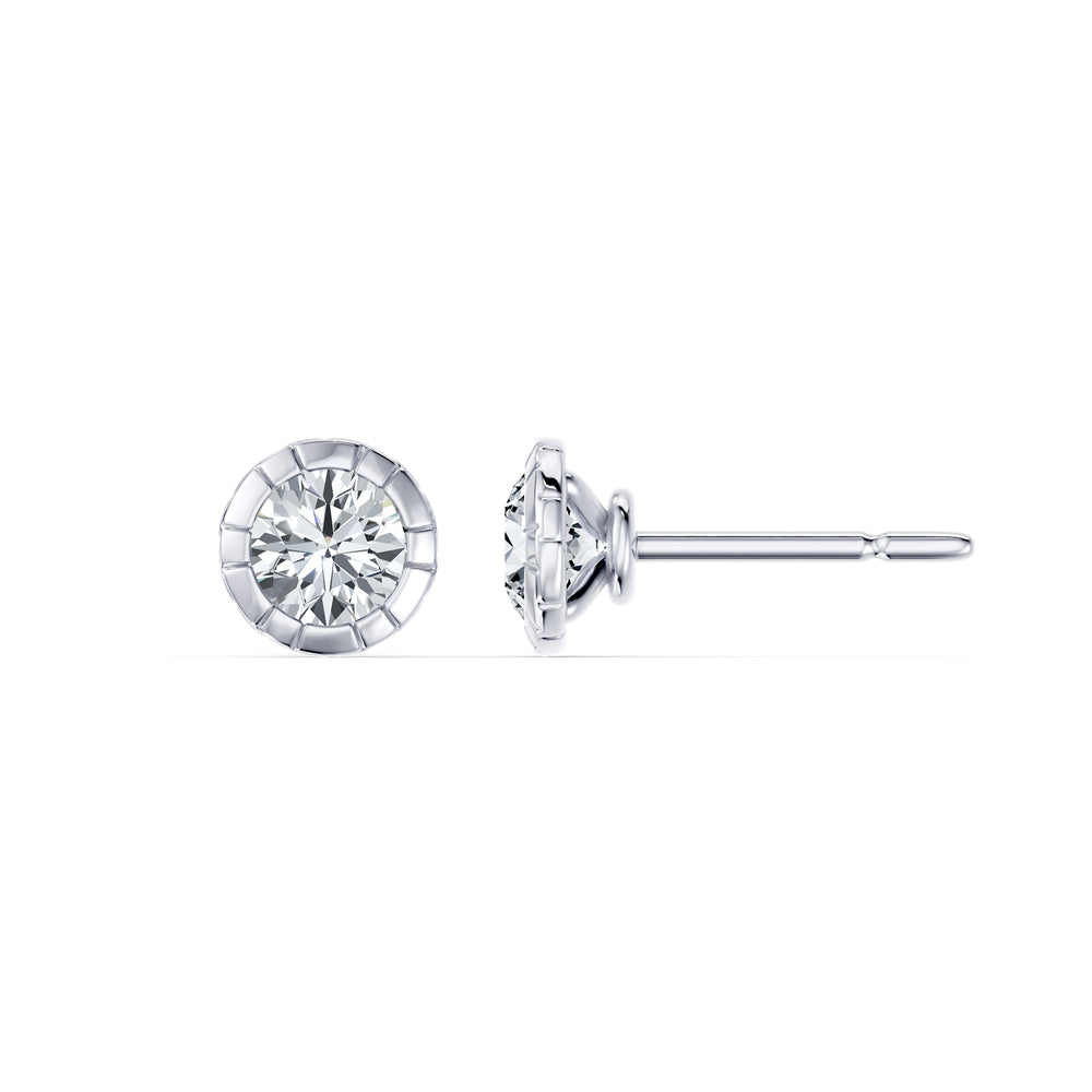 Soho Bezel Essential Lab Diamond Round Brilliant Studs image 2