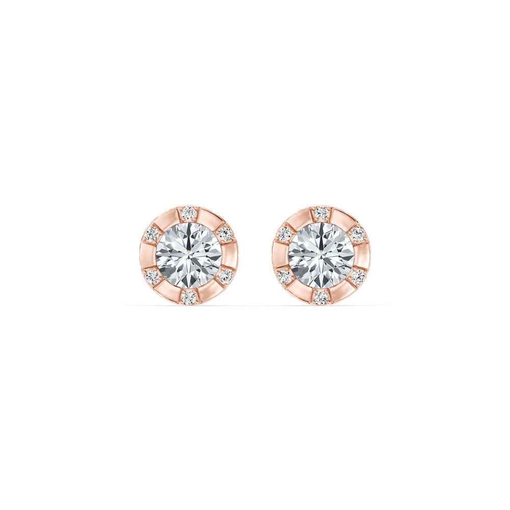 Soho Bezel Lab Diamond Round Brilliant Studded Studs image 7