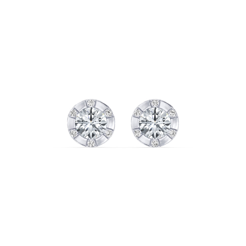Soho Bezel Lab Diamond Round Brilliant Studded Studs image 1