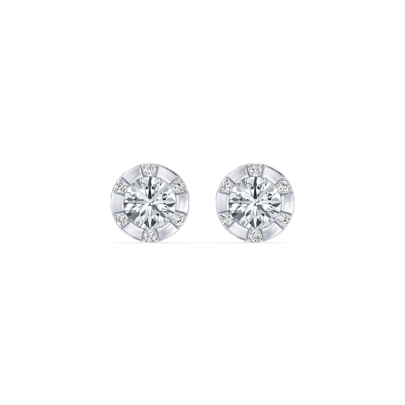 Soho Bezel Lab Diamond Round Brilliant Studded Studs image 1