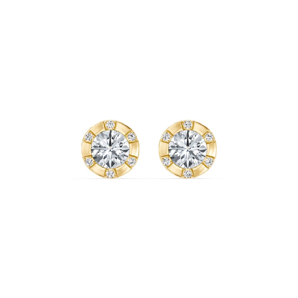 Soho Bezel Lab Diamond Round Brilliant Studded Studs image 4