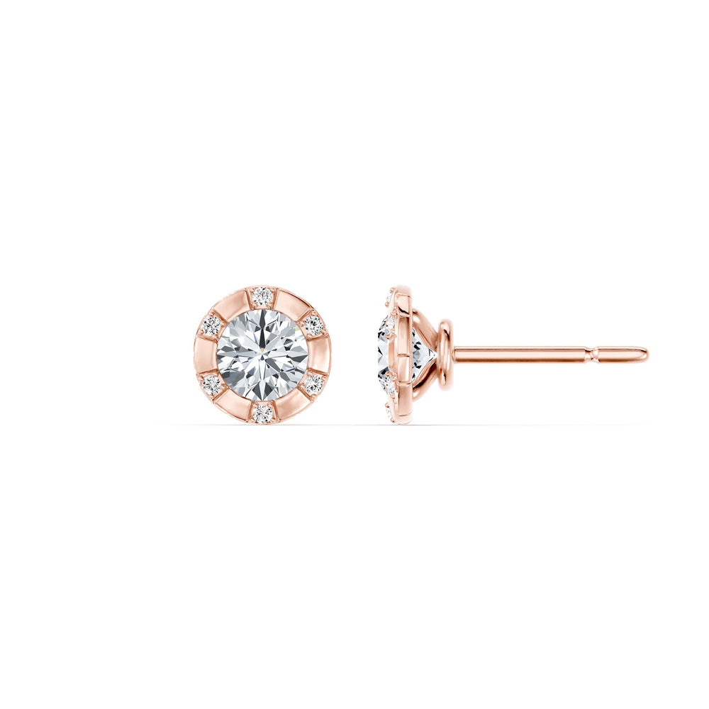 Soho Bezel Lab Diamond Round Brilliant Studded Studs image 8