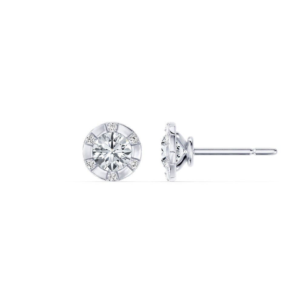 Soho Bezel Lab Diamond Round Brilliant Studded Studs image 11