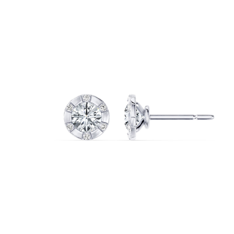 Soho Bezel Lab Diamond Round Brilliant Studded Studs image 2