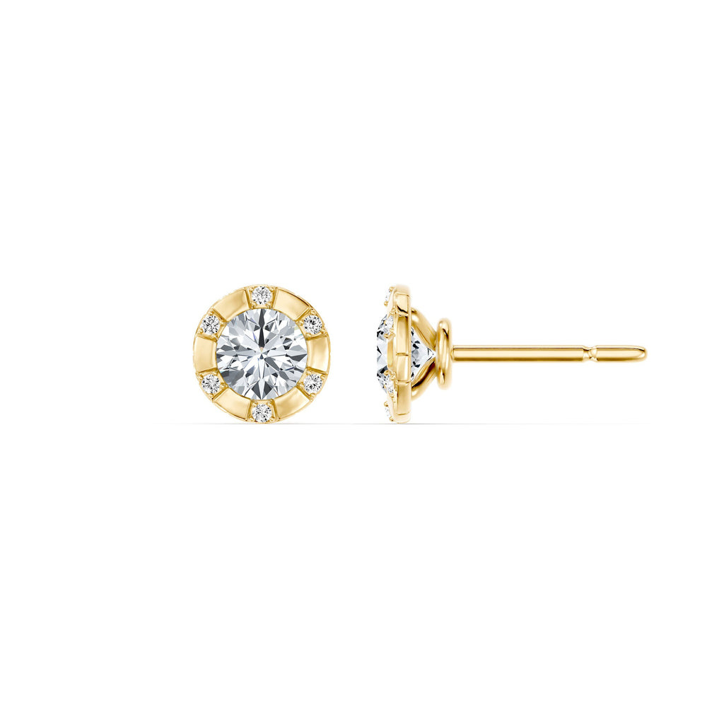 Soho Bezel Lab Diamond Round Brilliant Studded Studs image 5