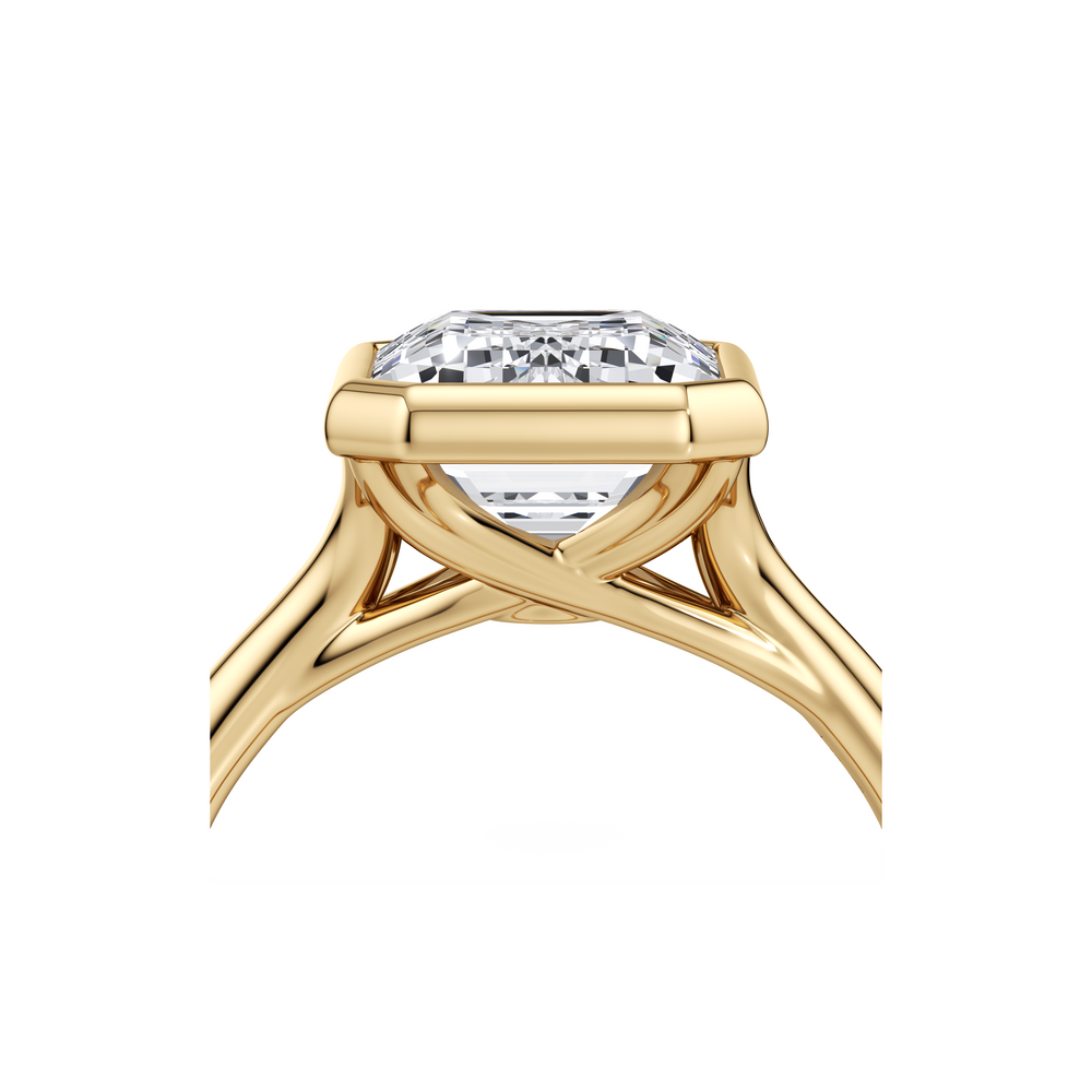 Elle Bezel Emerald Cut Solitaire Lab Diamond Engagement Ring image 5