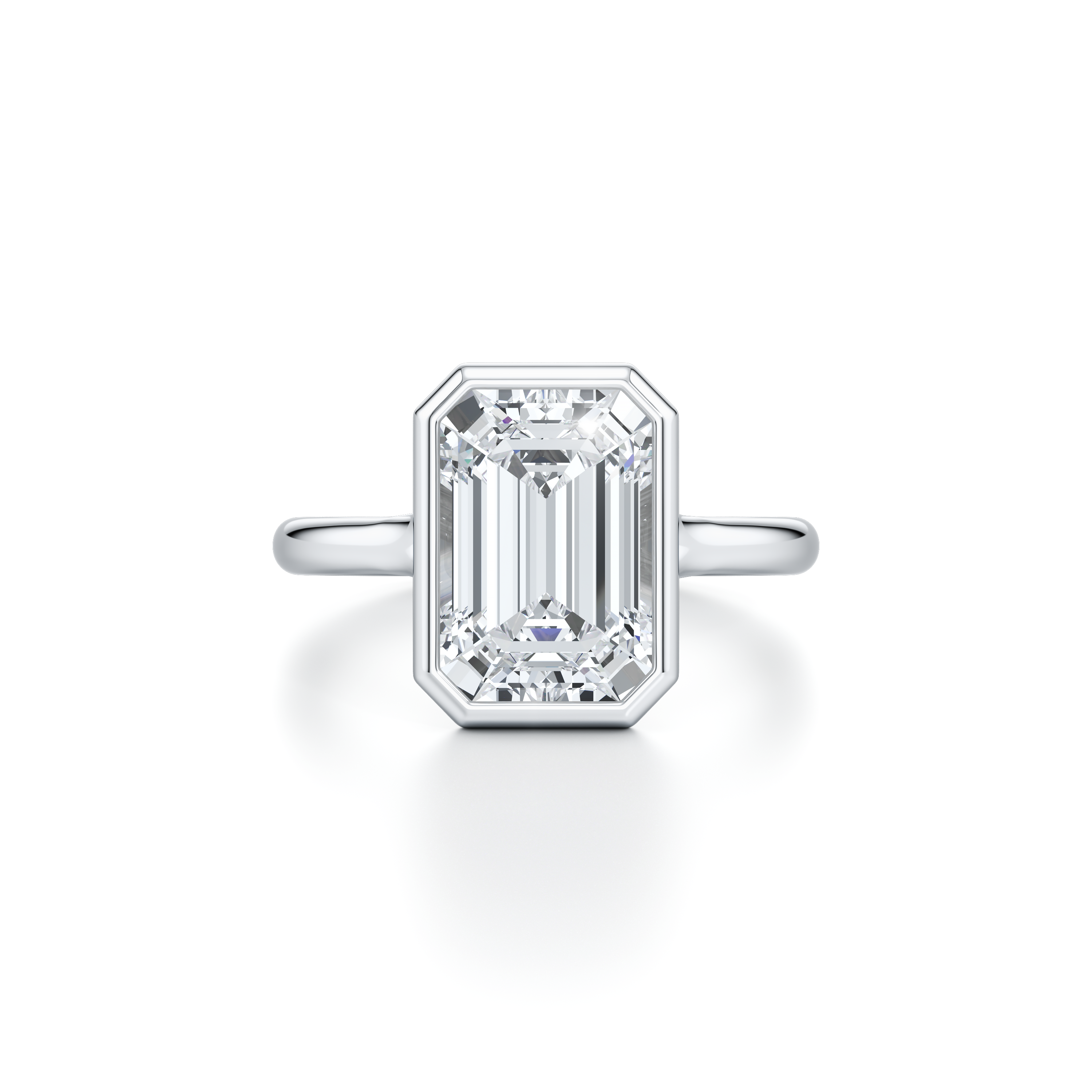 Elle Emerald Bezel Lab Diamond Engagement Ring | Jean Dousset