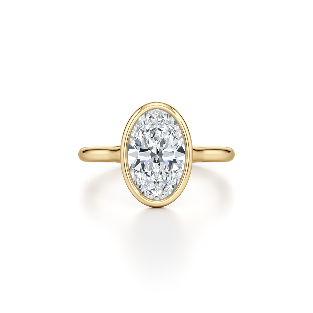 Elle Bezel Oval Cut Solitaire Lab Diamond Engagement Ring image 1