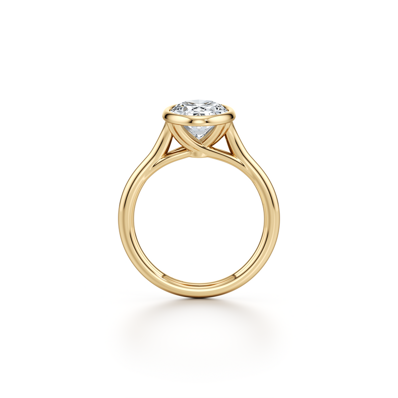 Elle Oval Cut Bezel Solitaire Lab Diamond Engagement Ring image 4